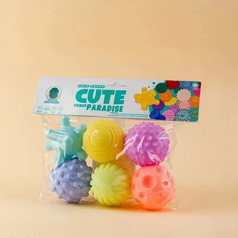 Baby Puzzle Soft Rubber Hand Grip Ball 0-6-12 Months Tactile Perception Bath Bath Toy Massage Ball for Newborns