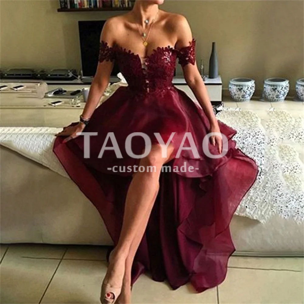 

Princess A-Line Evening Dresses Off-the-Shoulder Asymmetrical Applique Wedding Dress Party Dresses Prom Dress Vestidos De Fiesta