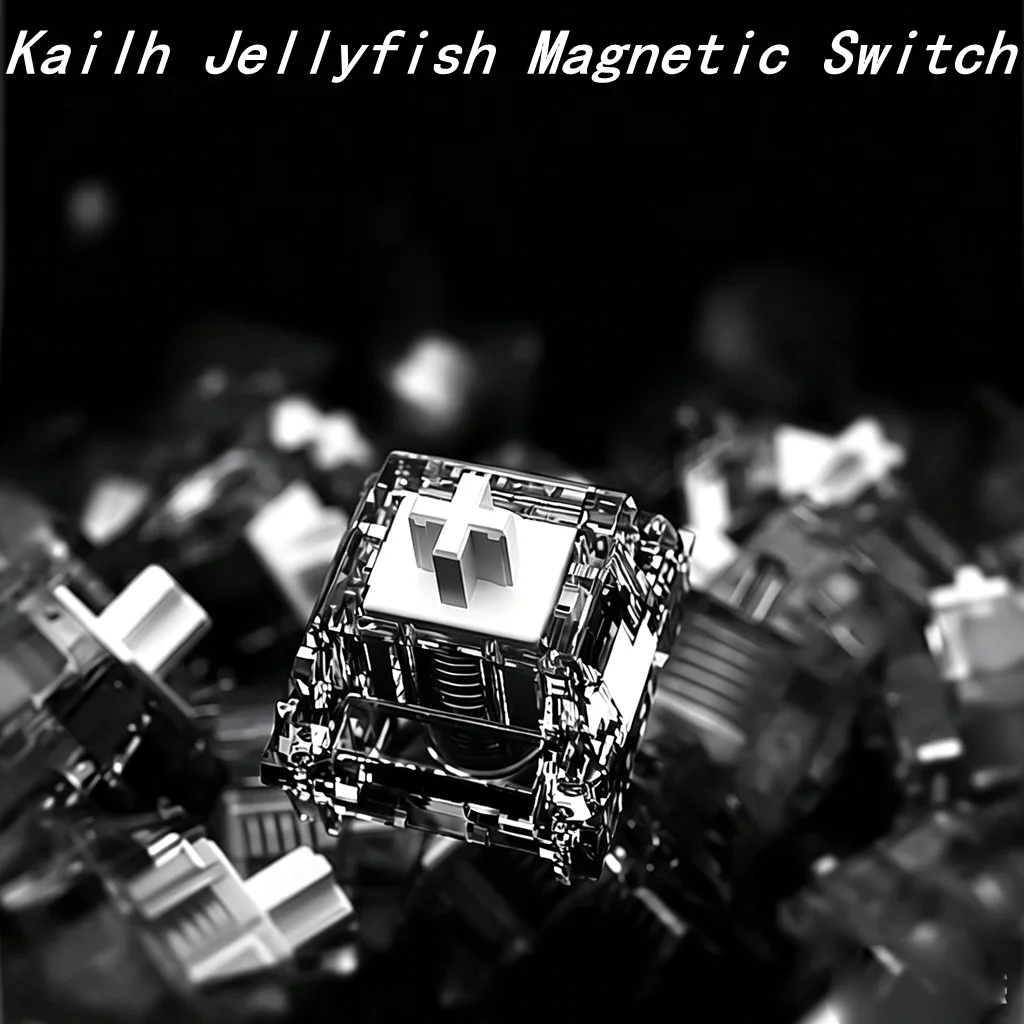 Interrupteur magnétique Kailh Jellyfish 35g entièrement transparent, ressort personnalisé, fond scellé, interrupteur HE pour claviers de jeu personnalisés