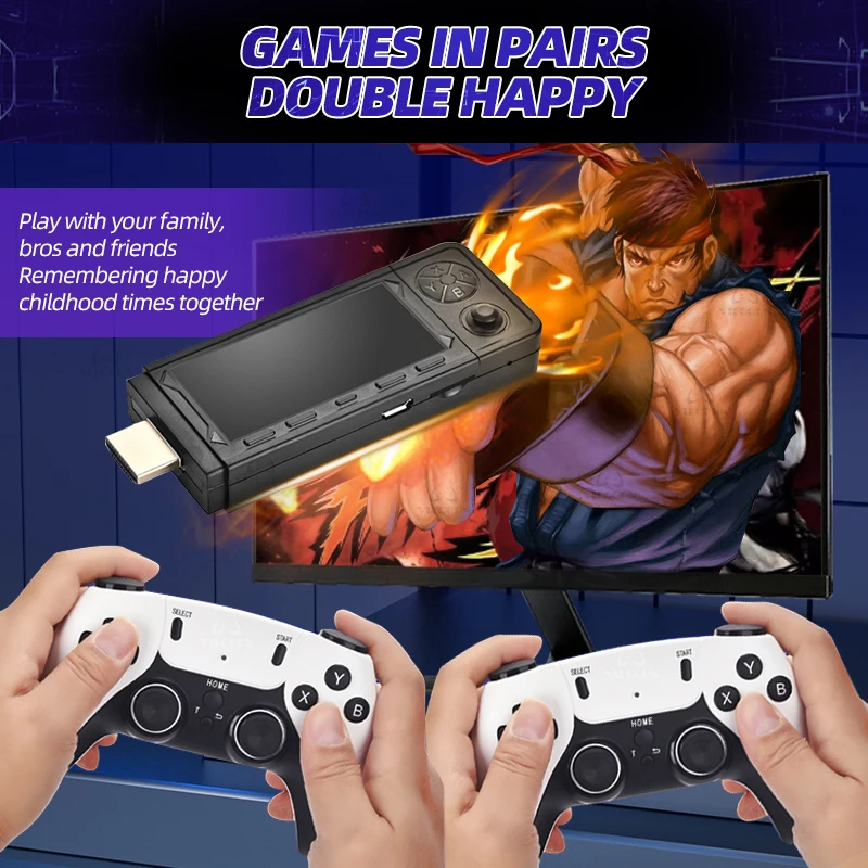 وحدة تحكم ألعاب فيديو تلفزيون مع وحدة تحكم مزدوجة ، عصا ألعاب عتيقة ، X9PRO ، PS1 ، PSP ، NDS ، N64 ، ألعاب ، من من من ، إلى ، G ، هدية ، محاكي 44 +