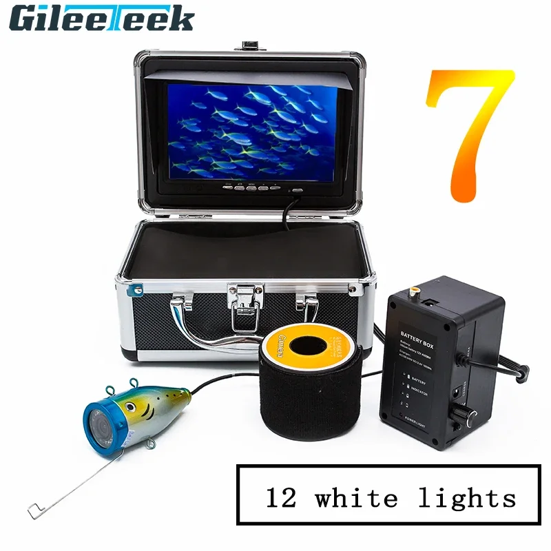 

High Resolution 7inch LCD Monitor Underwater Fishing Camera/monitor with 24 White LED Fish Finder Portable WF01A IP68 Waterproof