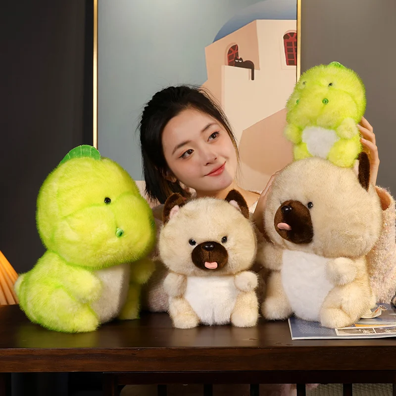 New Kawaii Creative Fat Dog Dinosaur Soft Plush Toy Smoothing Doll Sofa Decoration Kids Girls Birthday Christmas Halloween Gift