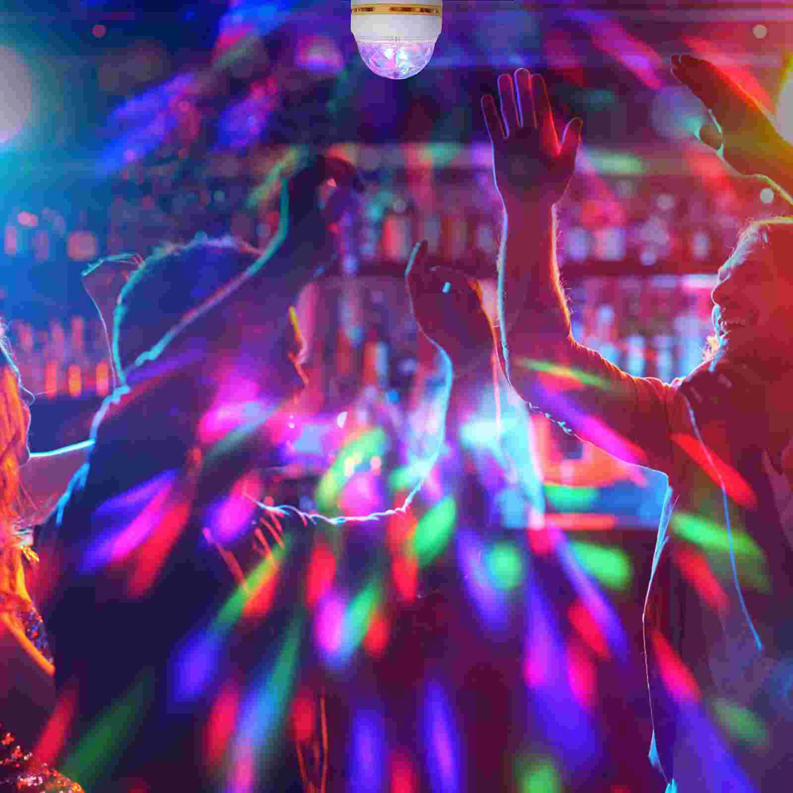 Ampoule LED rotative RGB Chang Party, lumière stroboscopique avec base à vis, lumière de scène en cristal, document aléatoire R, multi-procurations