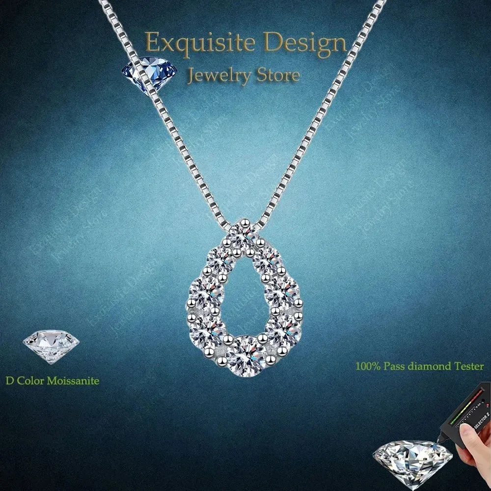 

Женское колье в форме капли с бриллиантами, платина Pt950, 0.62 карата, муассанит, подарок на день рождения, для помолвки и свадьбы