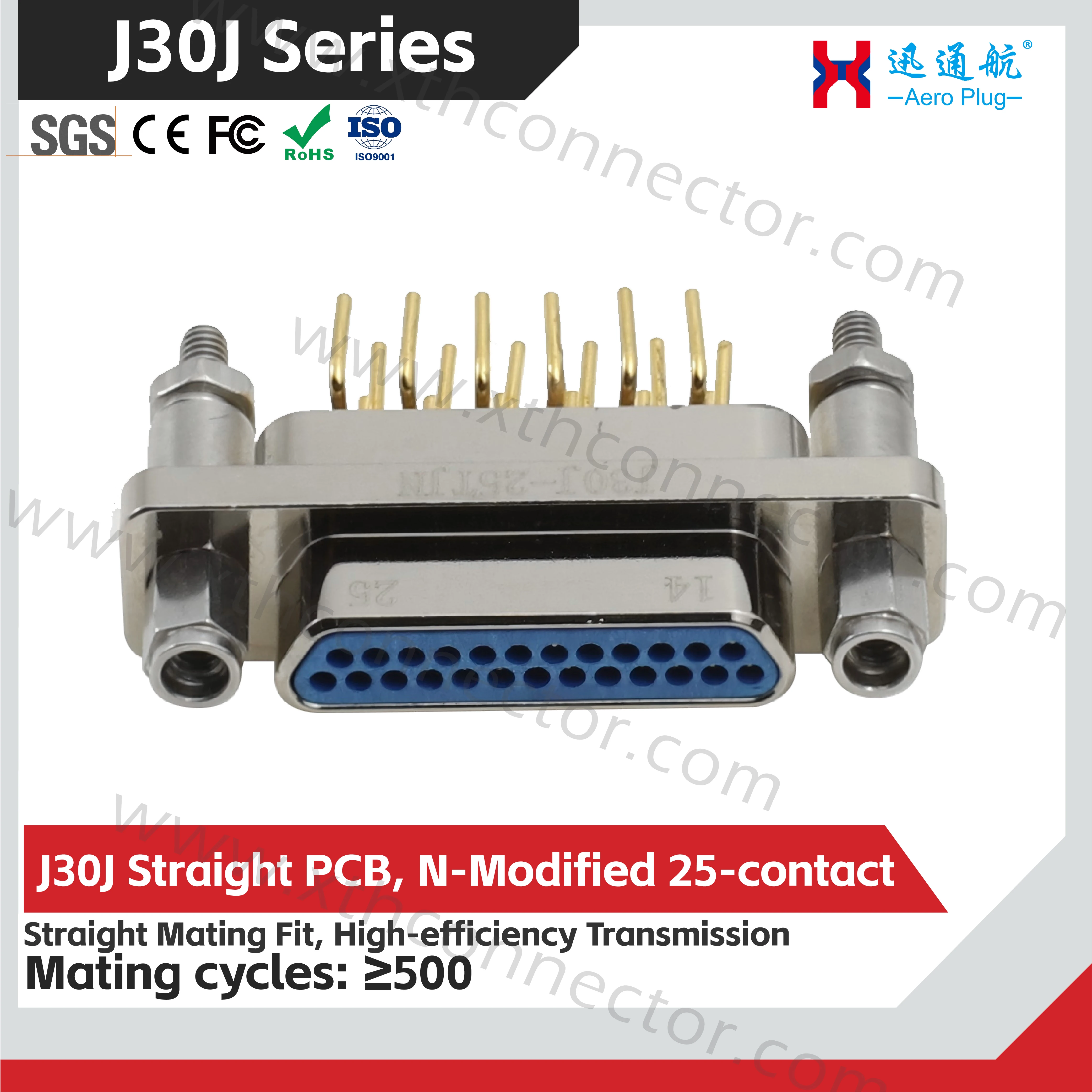 J30J-25JN J30J-25ZKN micro D-type connector 25 core aviation plug rectangular connector socket vertical installation