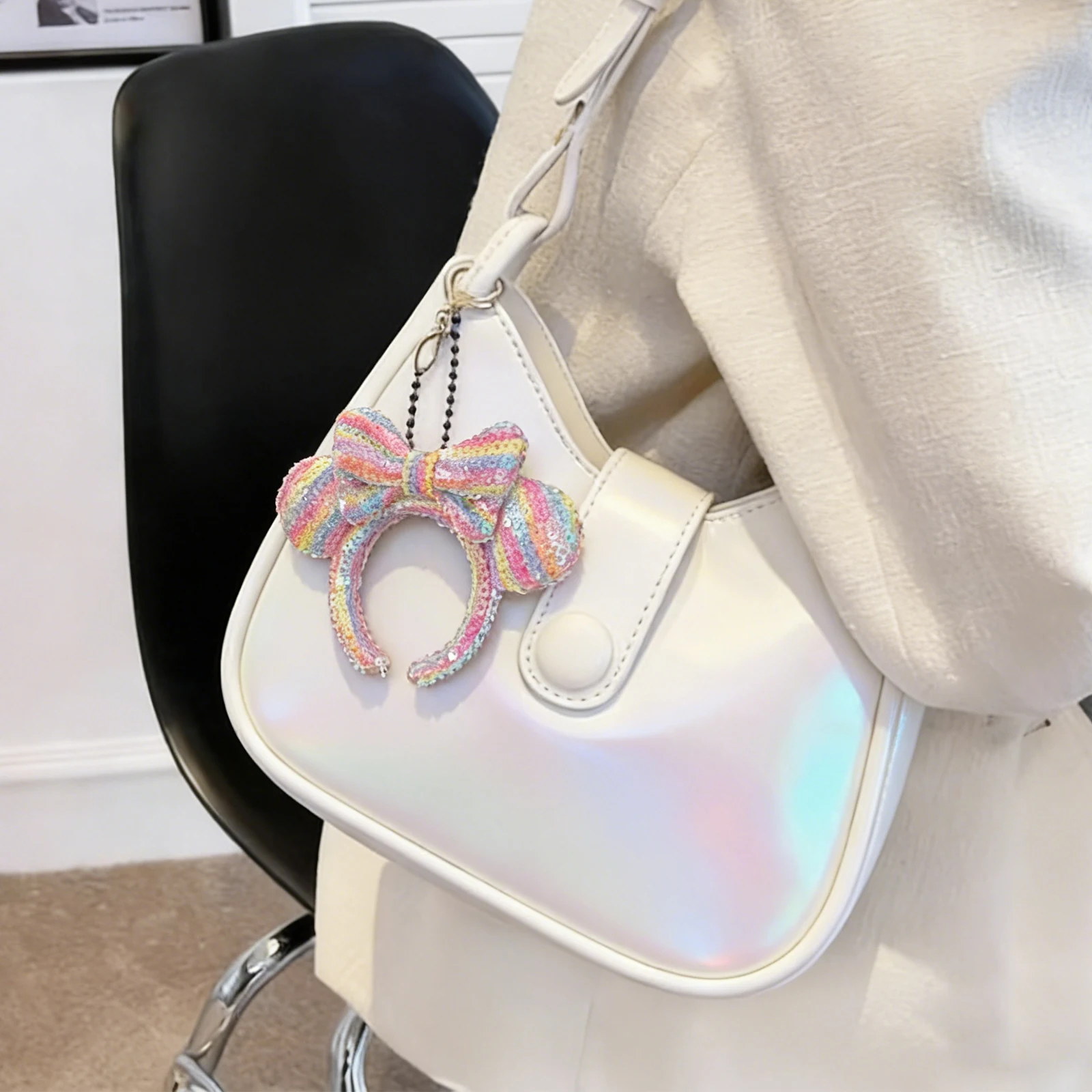 Cute Mini Mouse Ear Accessories Sequin Bow Small Hair Hoops Decoration Bun Bag Camera Clothes Accessories DIY Gifts Keychain view 4