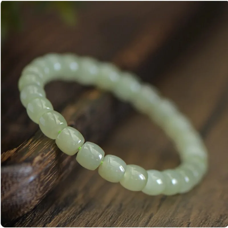 

Natural Xinjiang Qingshui Hetian Jade Old Style Single Circle Bracelet for Men Women Gift for Girlfriend Lucky Birthday Gifts