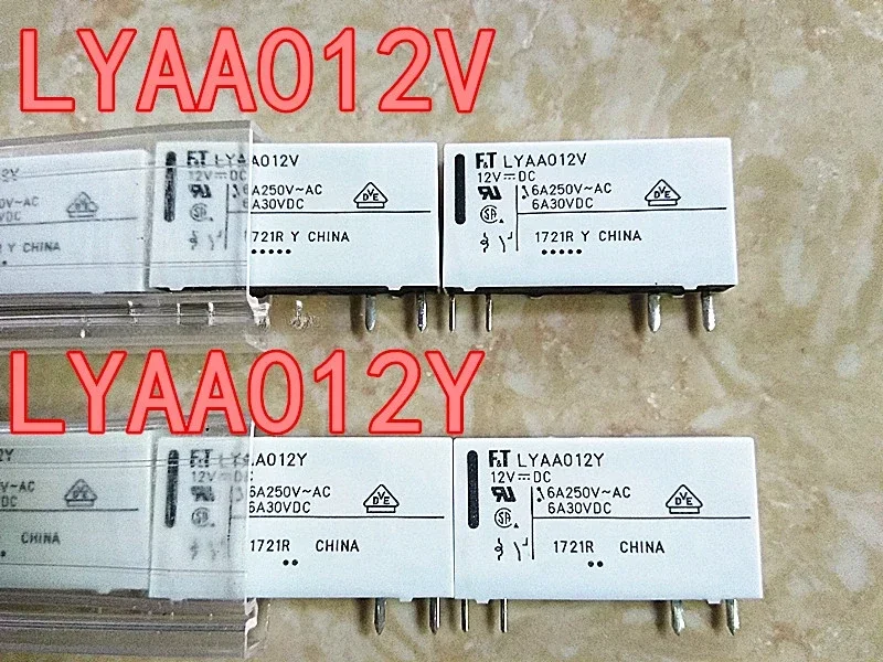 100% NEW Original FT-LYAA012V FTR-LYAA012V LYAA012V 6A 12VDC pin-4 FTR-LYAA012Y  Power Relay