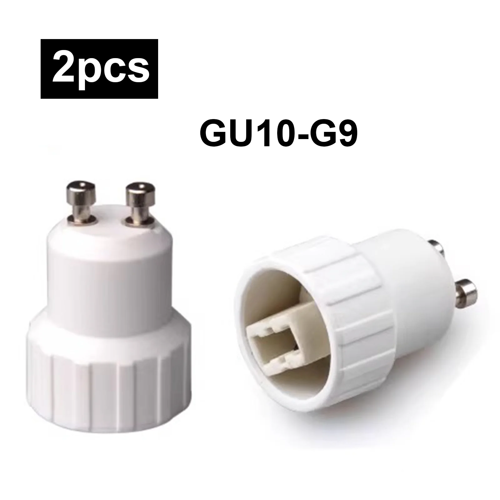 2pcs White GU10 to G9 Bulb Adapter Converter - LED Panel & Halogen Light Socket Adapter - Quick Install Lamp Holder
