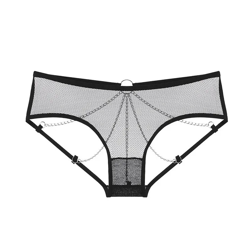 Sexy Adult Bell Temptation Chain Fishnet G String Mesh Hollow Thong Erotic Underwear Briefs Triangle Panties Hot Flirtatious