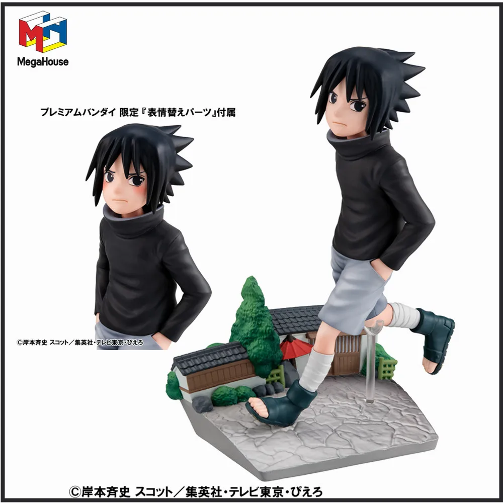 Original Megahouse Anime Figure GEM Naruto Uchiha Sasuke Go Shippuden Action Figurine Collector Bandai Toys Model 14cm