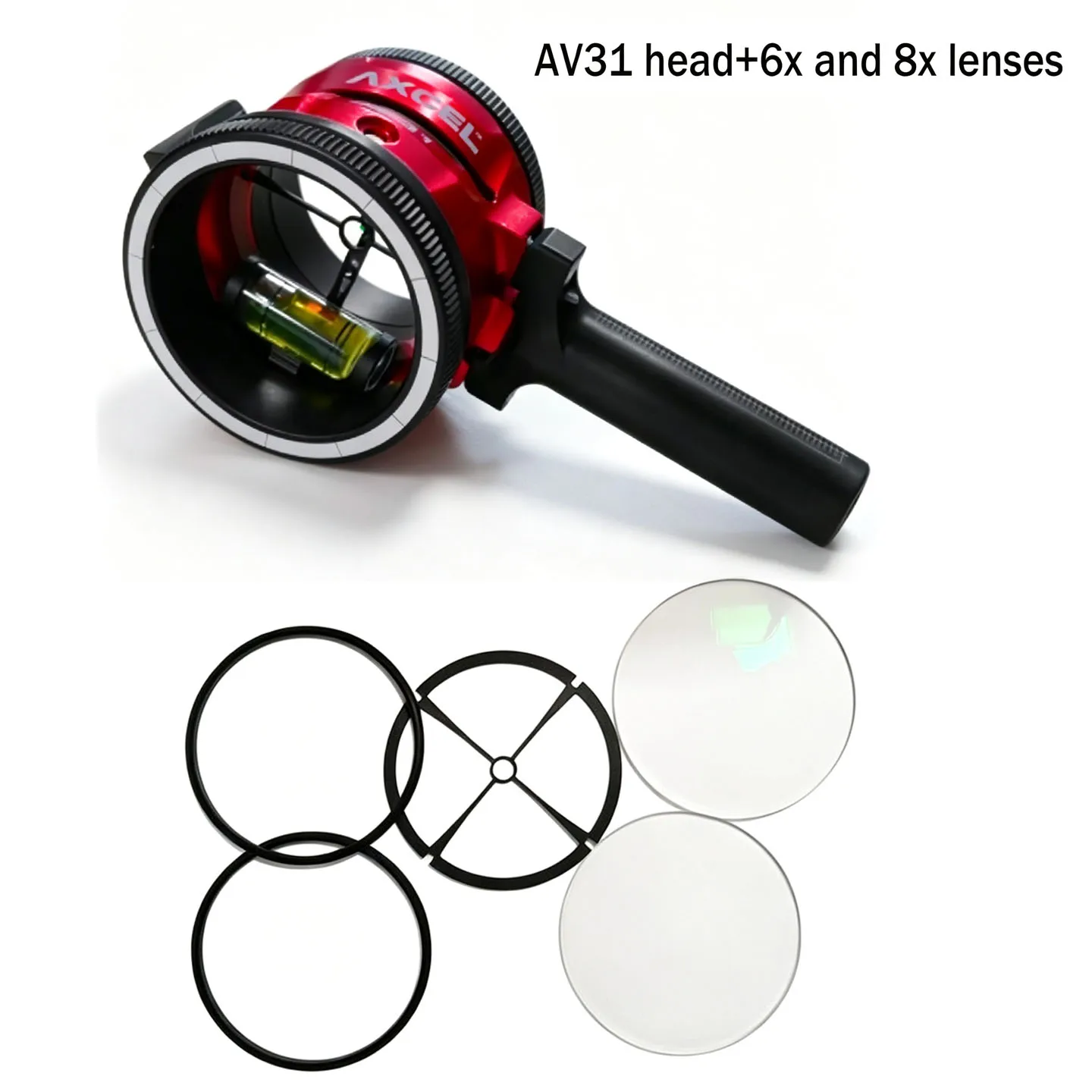 AV31/AV41 Single‑Pin Compound Bow Sight, Archery Scope 6X & 8X Magnifier Lenses, Left Right Hand Available for Hunting Shooting view 5