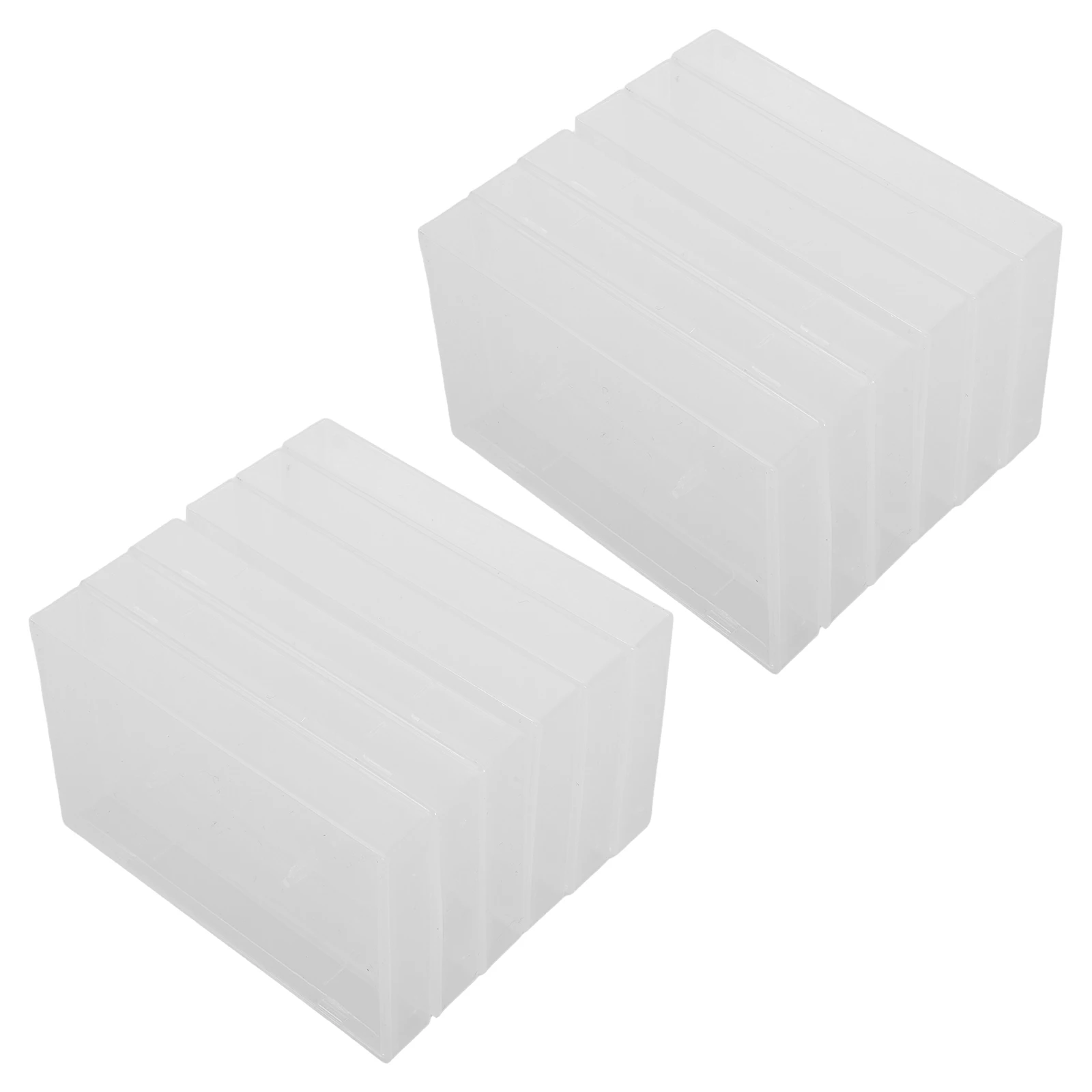

10pcs Cassette Tape Storage Box Clear Plastic Protective Case Vintage Design Audio Recording Frame Thickened CD Rack