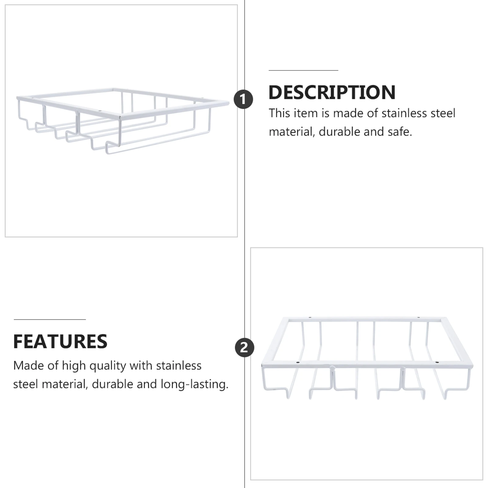 

Glass Holder Stainless Steel Kitchen Rack Storage Bracket For Cups Draining Racks Long Lasting Easy Wash