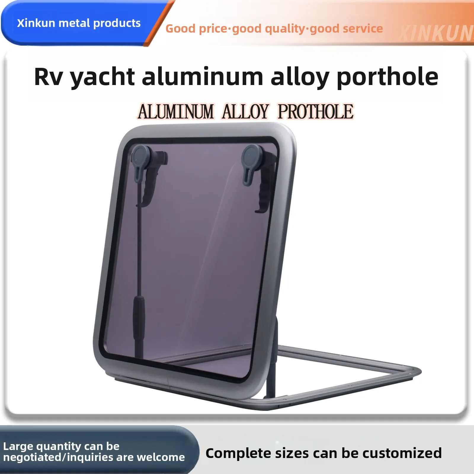 Marine Aluminum Porthole, Waterproof Opening Window for Yacht Boat RV Camper, Sliding Glass Hatch Skylight