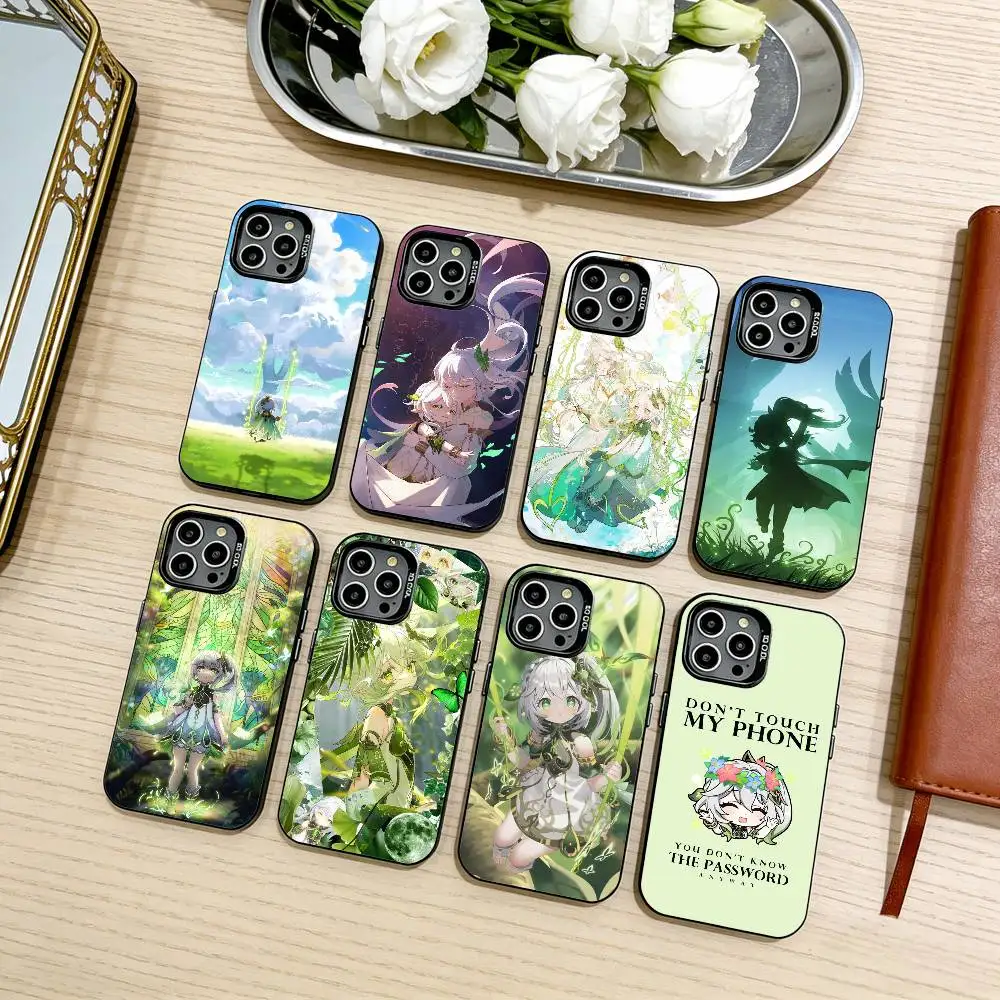 

Nahida-Genshin-Impact Phone Case For iPhone17,16,15,14,13,12,11 Plus,Pro Max Black Candy silver phone case