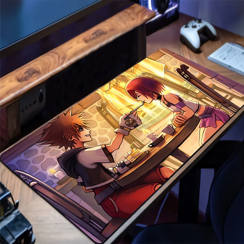 

Mouse Pad Design Non-Slip Desk Mat K-kingdom H-hearts Gaming Accessories Stitched Edges For Home And Game For Gamer Mousepad
