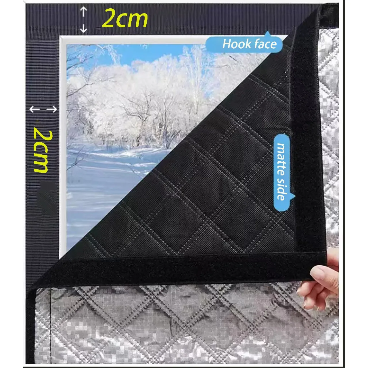 Windproof and Dustproof Cotton Window, No Drilling Installation, Thick Cotton Window for Cold, Warmth, and Light Shielding,