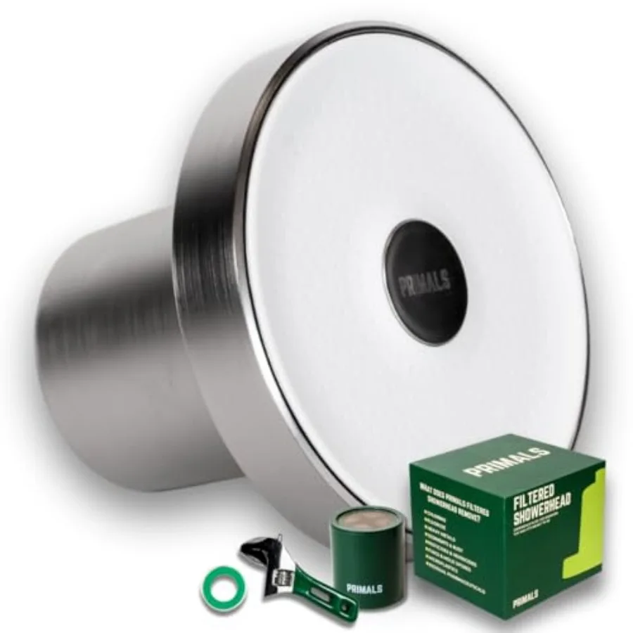 رأس دش مفلتر من PRIMALS - مثالي للحمامات المنزلية ومساحات العافية - يزيل بشكل فعال من المعدن الثقيل لفلوريد الكلور