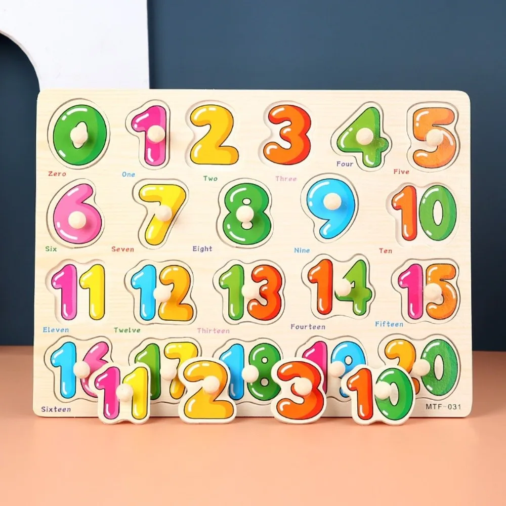 Cartoon Grasp Boards 3D Wooden Puzzle Alphabet Animal Scratch Board Puzzle Sensory Play Traffic Grasp Boards Puzzle Children