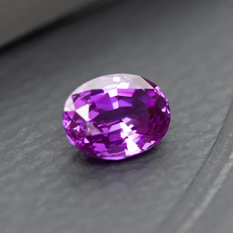 Lab Grown Sapphire Purplish Red Color Oval Cut  Top Quality Gemstones Beads for Charms Jewelry Making Selectable AGL Certificate