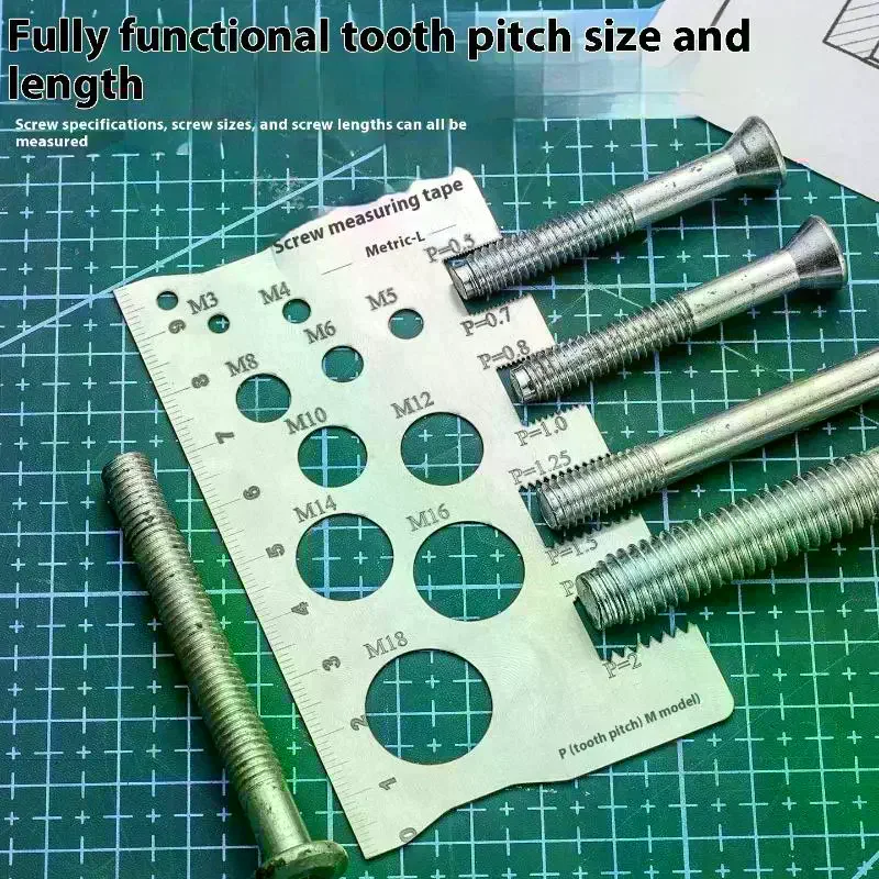 Bolt Nut Metric Machining Threads Screw Cutting Gauge Angle Model Measuring Screw Thread Pitch Gauge Ruler Measuring Tool