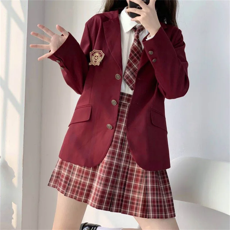 Lolita JK-abrigo de uniforme japonés para mujer, chaqueta de estilo Preppy, Kawaii, clase de escuela secundaria, chica, uniforme de estudiante, blazer, ropa de otoño