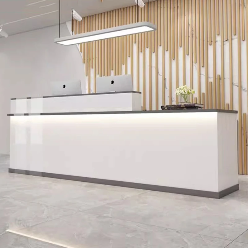 

#Aesthetic Long Reception Desks Hotel Welcome Modern Minimalist Reception Desks Design Corner Comptoire Accueil Trendy Furniture