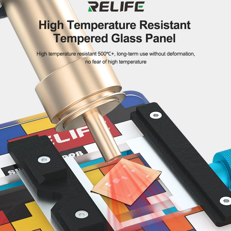 RELIFE TF2 Plus Dual-axis Motherboard Fixture High Temperature Resistance for Phone PCB Chip Repair Positioning Glass Clamp