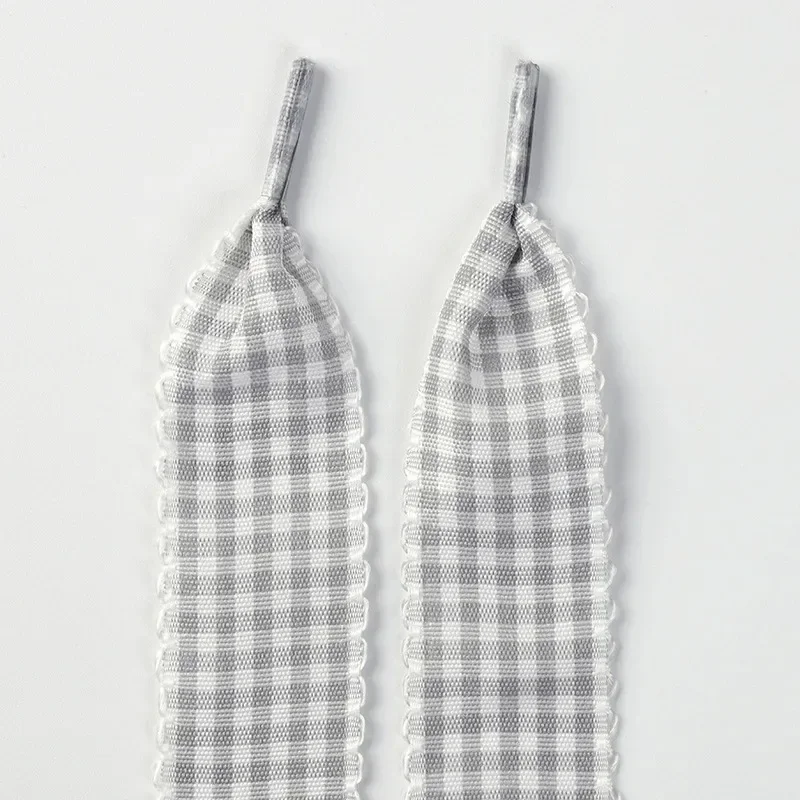 1 Pair Canvas Shoes Strings Lace Plaid Shoelaces Flat Shoe laces Shoelaces for Sneakers