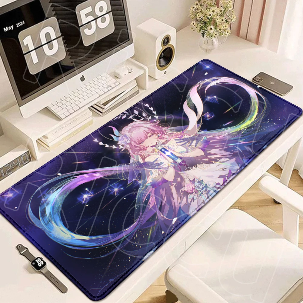 Game Honkai Star Rail Cyrene Mousepad Kawaii Anti-Slip Rubber Bottom Edge Stitched Large Home Table Pads Office Desk Accessories
