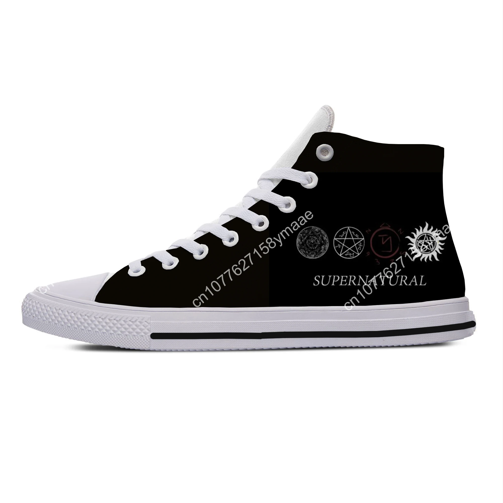 Hot New Supernatural Winchester Brothers Novelty Design Lightweight High Top Canvas Shoes Men Women Casual Breathable Sneakers