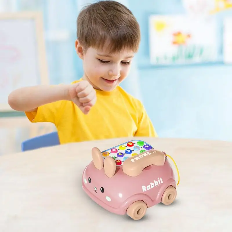 Kid Phone Toy Safe Interactive Car & Phone Toy Colorful Learning Toys With Rich Music & Story Content For Birthday Christmas