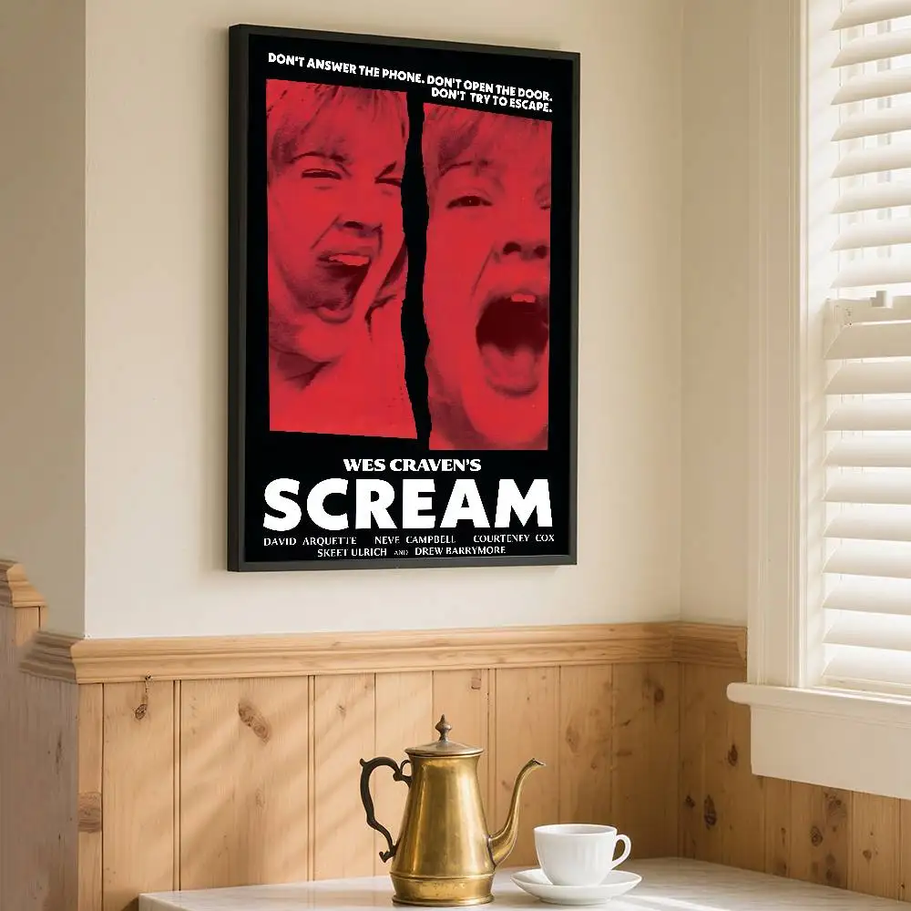 الكلاسيكية الرعب فيلم الإثارة S-ScreaM المشارك ذاتية اللصق الفن ورق مقاوم للماء ملصق مقهى بار غرفة جدار ديكور
