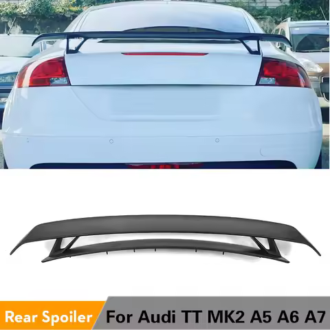 Carbon Fiber / FRP Rear Trunk Boot Double-Deck Spoiler Wing Lip for Audi TT MK2 8J TTS Coupe Convertible A5 A6 A7