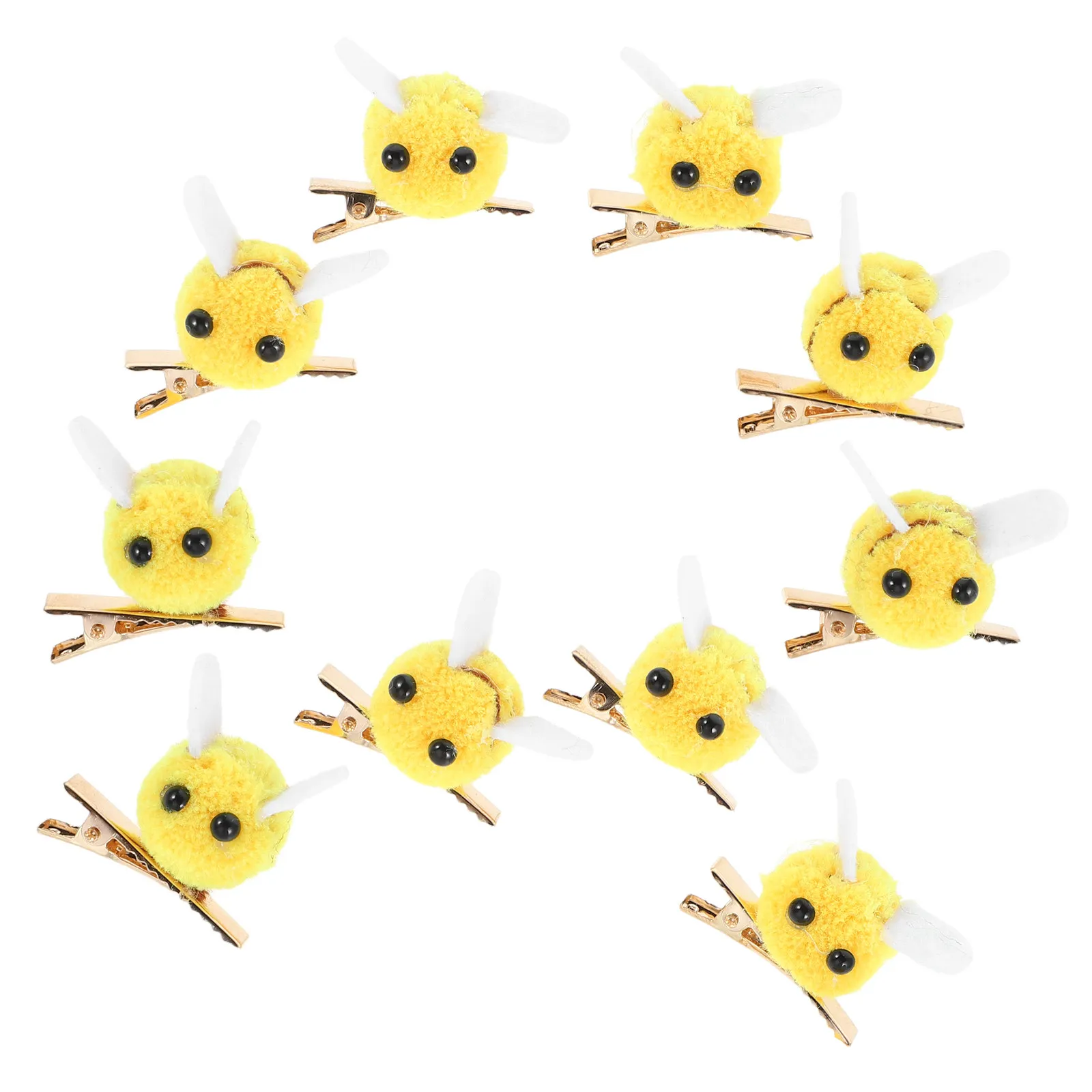 

Набор из 10 мини-заколок для волос в форме пчелы, легкие металлические заколки для челки и боковых прядей для женщин, для повседневного использования и вечеринок