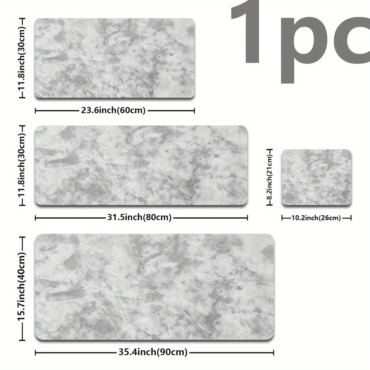 Sleek Grey - Toned Desk Mat: Non - Slip PC Accessory for Gaming & Office, Large - sized with a Minimalist Design - Image 2