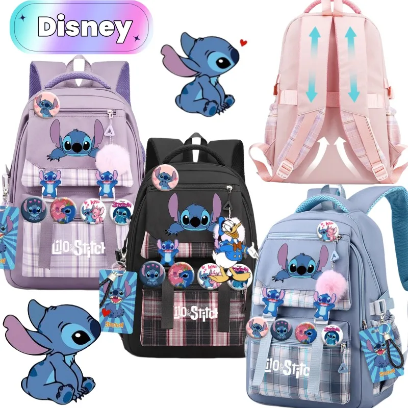 

Высококачественный креативный студенческий рюкзак Disney Stitch, новый стиль, водонепроницаемый легкий эргономичный рюкзак с героями мультфильмов большой емкости