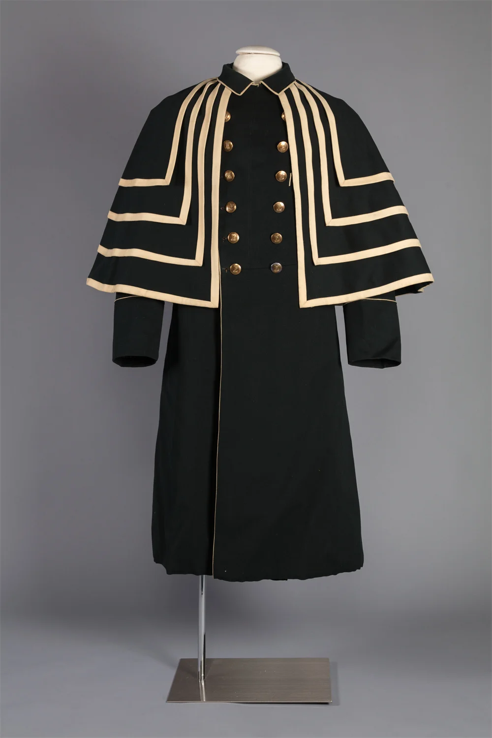 18th Century Costume Men Revolutionary War Colonial Military Uniform Victorian Stempunk Jacket Long Trench Cape Cloak Overcoat