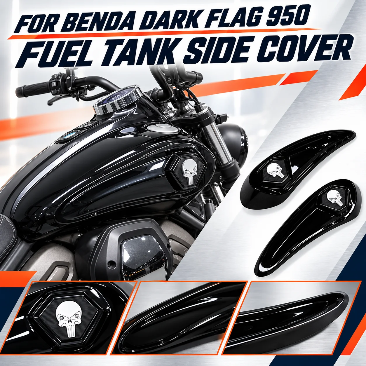 Decorative Tank Side Fairing Panels Anti-Scratch Guard Custom Fit For BENDA Dark Flag 950 Motorbike Aftermarket Accessories