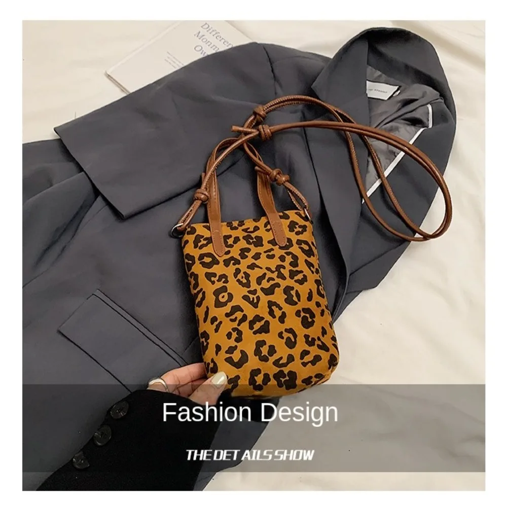Fashion Retro Leopard Print Tote Bag Popular Temperament Underarm Bag Trendy Large Capacity Crossbody Bag