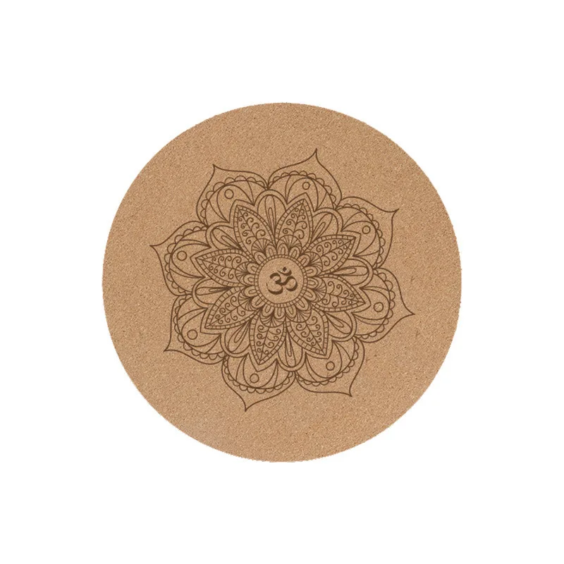 Cork Rubber Round Meditation Mat 65x65x5mm Non-Slip Yoga Dance Prayer Mat Indoor Use