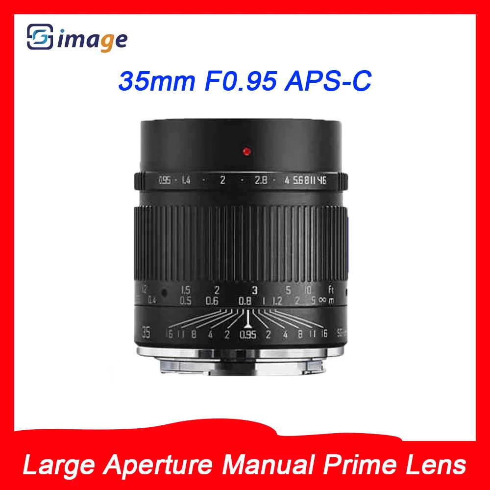 SGimage 35mm F0.95 APS-C Large Aperture Manual Prime Lens for M4/3 Sony E Fuji XF Nikon Z Canon EF-M/RF Mirrorless Camera