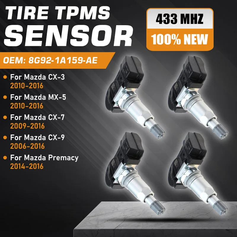 

Car For TPMS Mazda CX3 Mazda MX5 NC Mazda CX7 2010-2016 Mazda CX9 2006-2016 Mazda Premacy 2014-2016 Tire Pressure Monitor Sensor