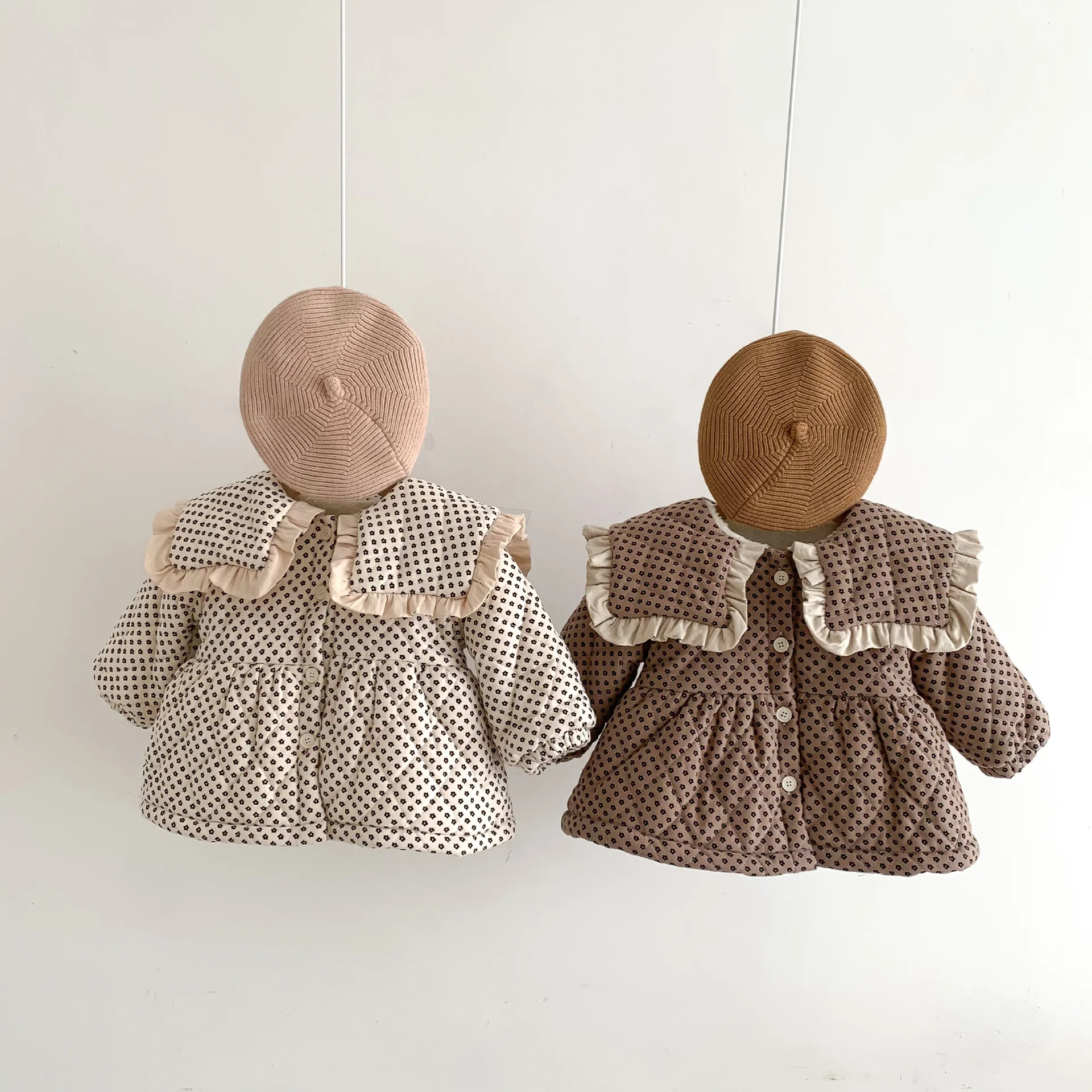 Jacket Parkas Down Jackets Children Clothing Girls Winter New Korean Version Floral Cotton Baby Collar Kids Thickened Warm