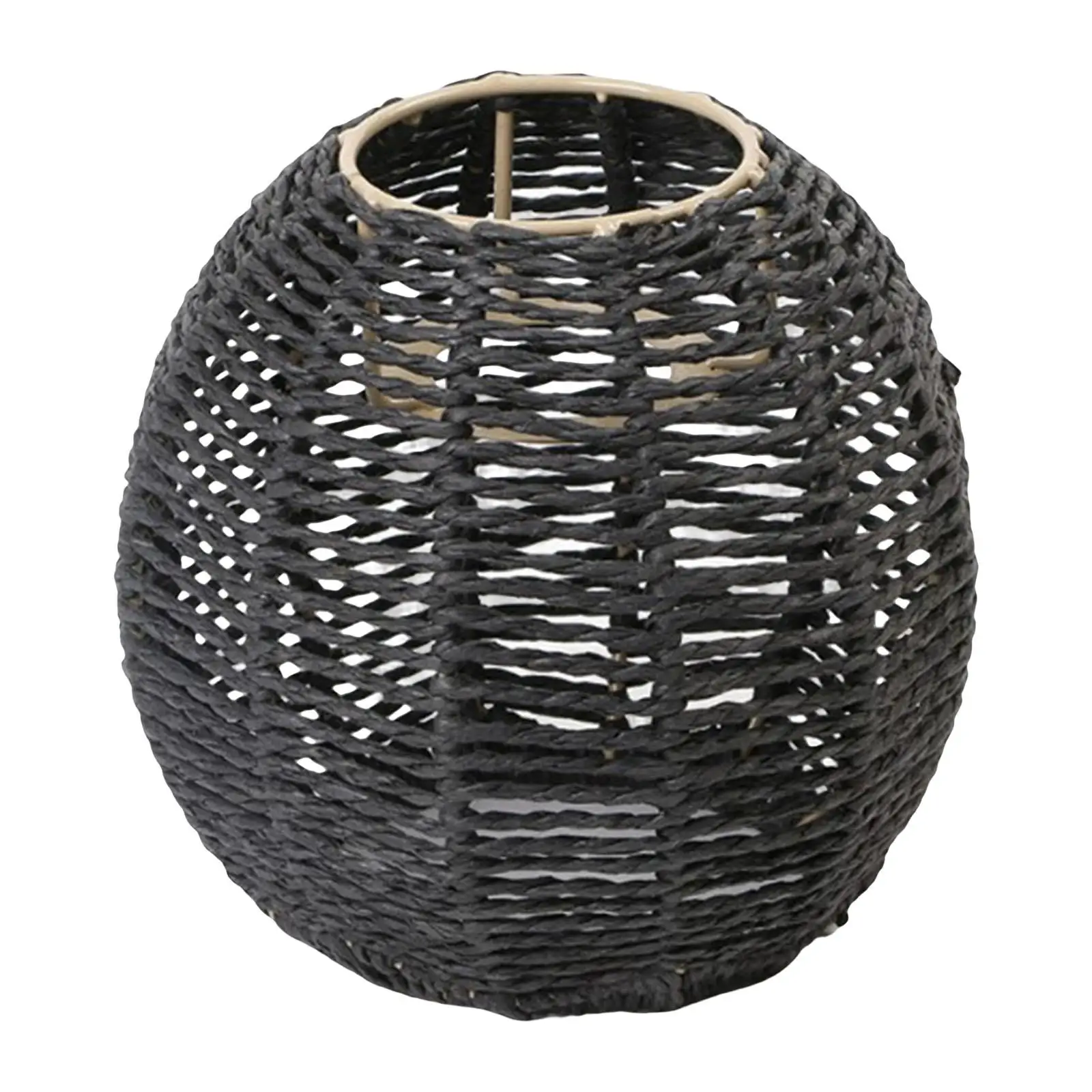 Handwoven Paper Rope Lampshade Pendant Light Cover Natural Rattan Wicker Shade Only for Ceiling Fixture Kitchen Home Nordic