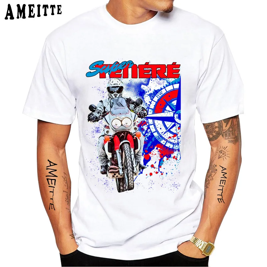 Super Tenere XTZ 750 1994 Old Classic Riding Tshirts Summer Men Short Sleeve Motorcycle Rider T-Shirt Hip Hop Boy Casual Tees