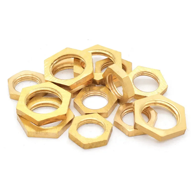 Brass Hex Lock Nuts Pipe Fitting M10 M12 1/8\