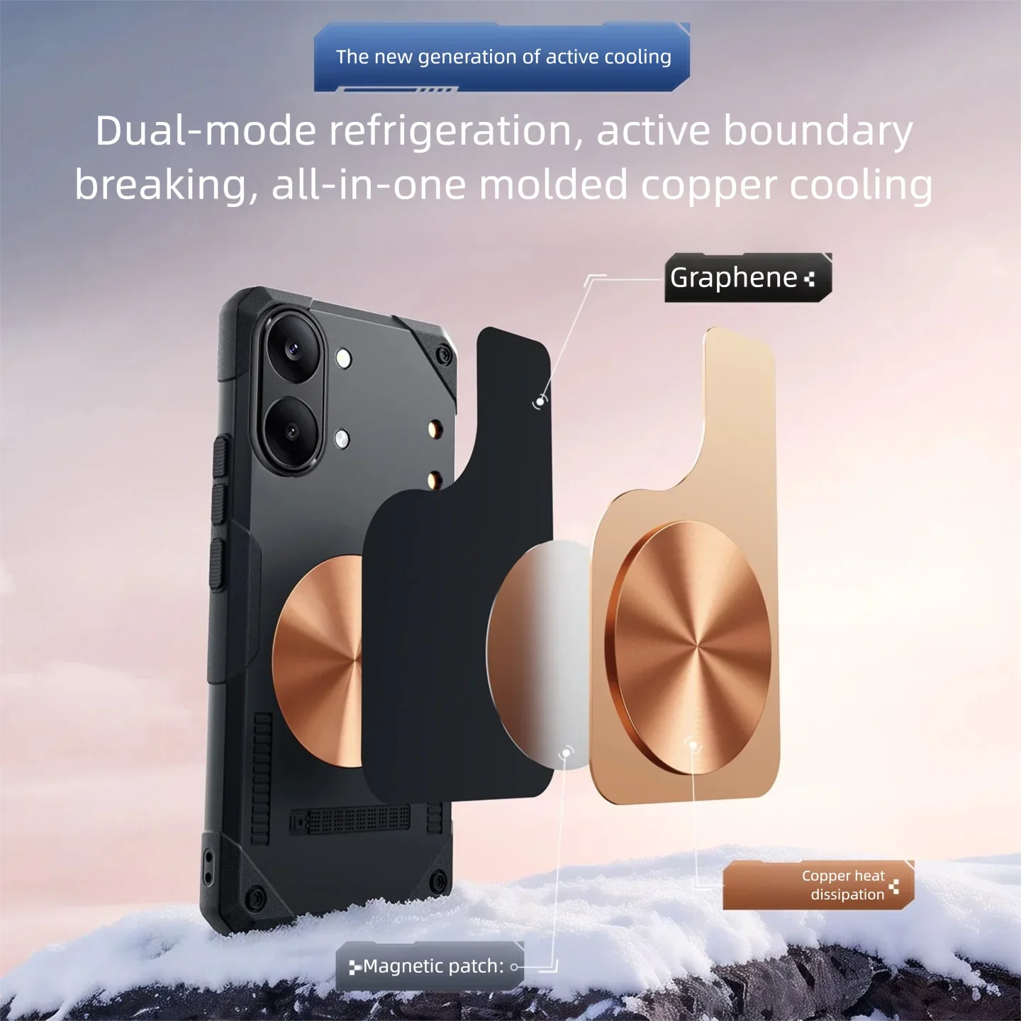 Gamingowe etui odprowadzające ciepło do Xiaomi POCO X8 X7 X6 Pro Max, pokrowiec z miedzi magnetycznej kompatybilny z uchwytem magnetycznym do samochodu, miękka, wstrząsoodporna obudowa. — zdjęcie produktu 3