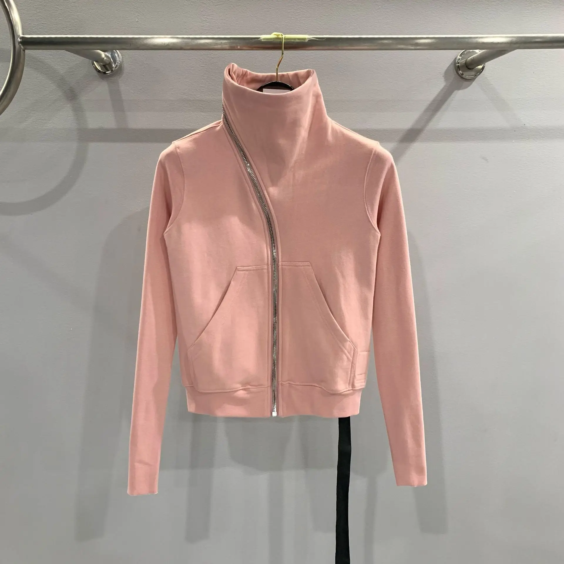 

Хлопковая толстовка с высоким воротом в темном стиле High Street, женские модные куртки Casaul, женские толстовки высшего качества